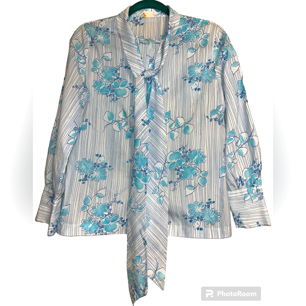 “Jami Originals” floral, striped button down blouse 60’s 70’s